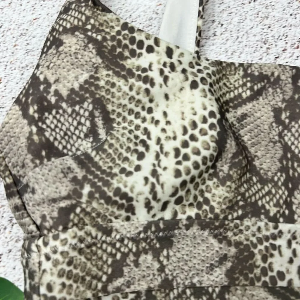‎Aerie scoop snake print bikini top